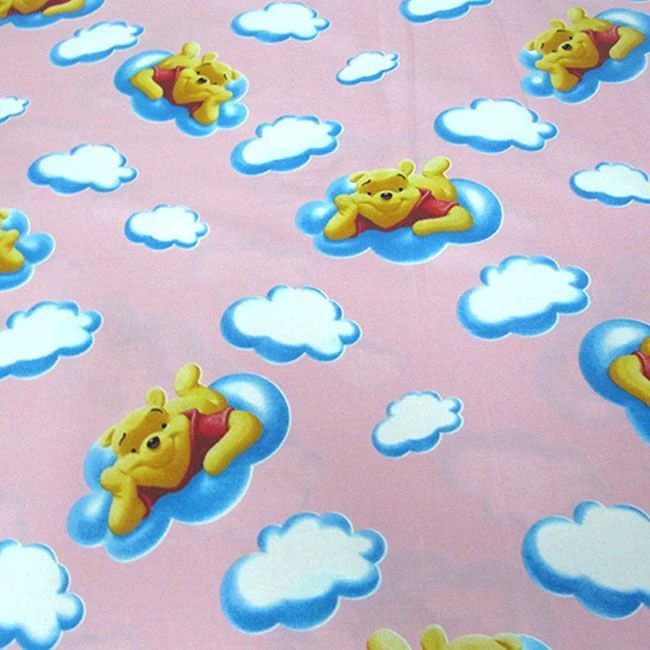 TESSUTO STOFFA COTONE DISNEY WINNIE THE POOH A METRO ALT. 280 ROSA G570 - immagine 2
