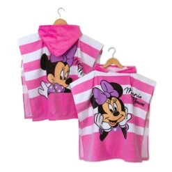 Accappatoio Poncho Minnie Mouse Disney In Spugna Taglia Unica J590