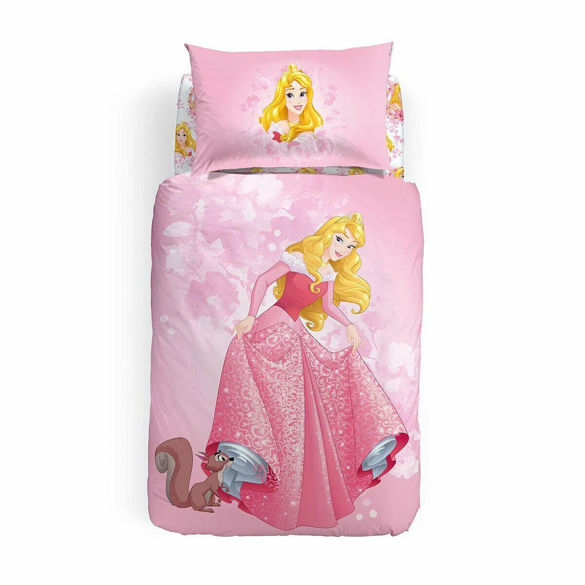 Completo Copripiumino Princess Aurora Disney Caleffi Per Letto Singolo W208