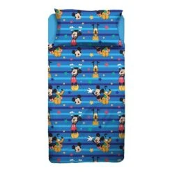Completo Lenzuola In Flanella Topolino Disney Per Letto Singolo J971