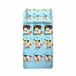 Completo Lenzuola Topolino Mickey Disney In Cotone - Dimensioni Varie Z010