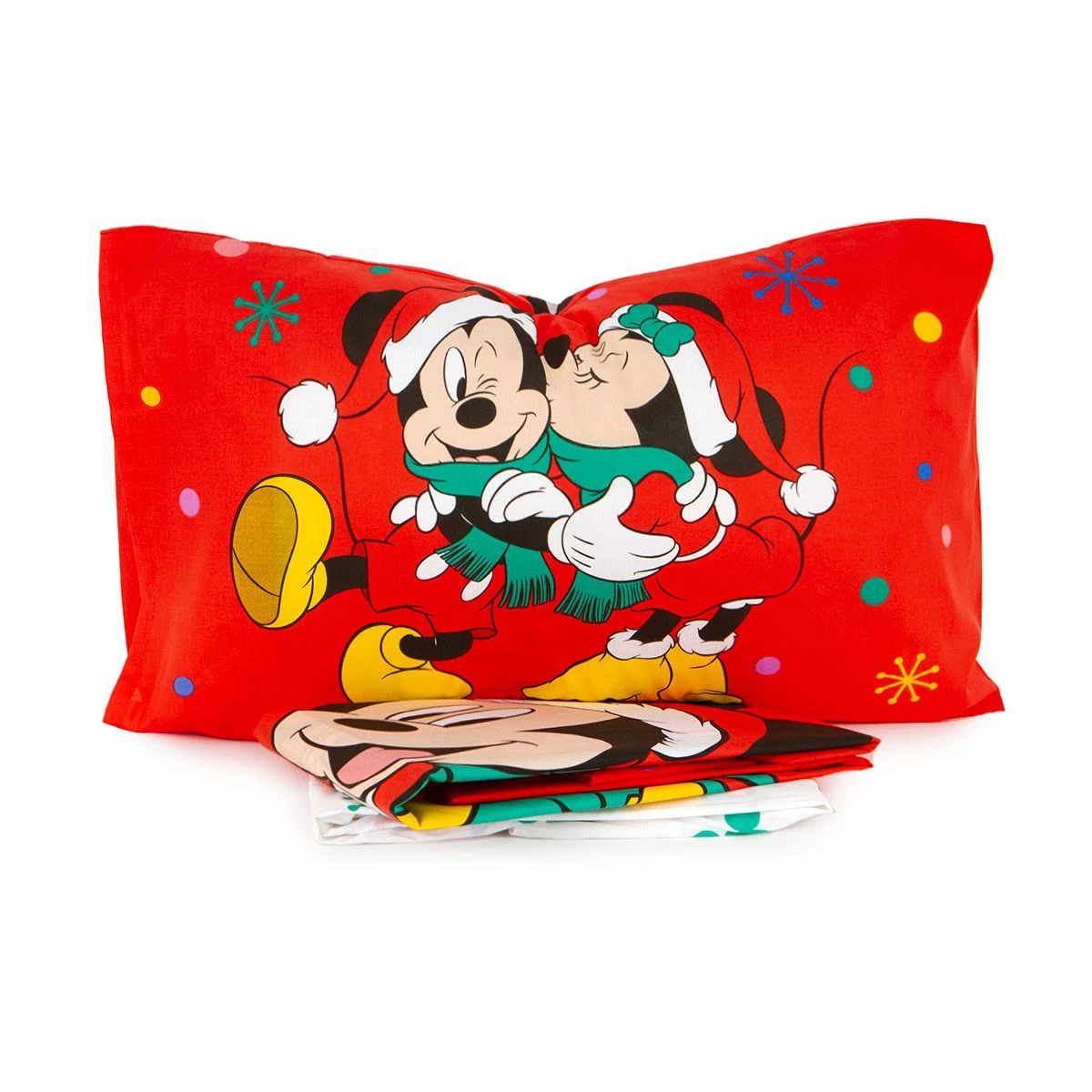Completo Lenzuola Topolino&Minnie Christmas Disney Per Letto Singolo J289 - immagine 2
