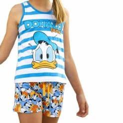 Pigiama Bambina/ragazza Estivo Paperino Disney In Cotone 54393 Z049
